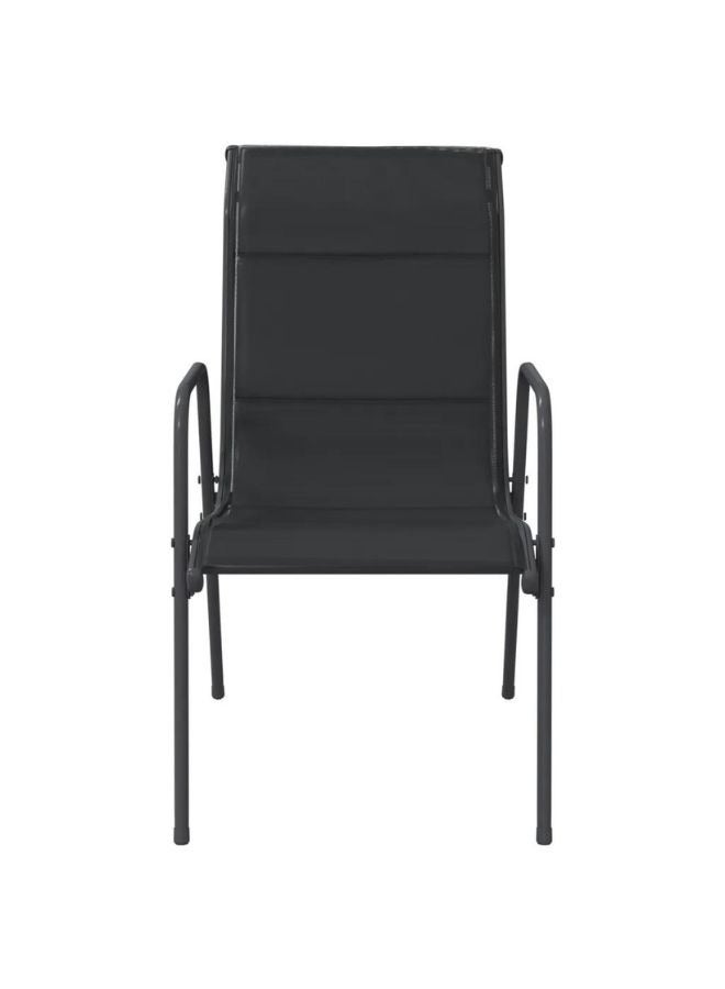 vidaxl vidaXL Garden Chairs 4 pcs Steel and Textilene Black  - Image 2