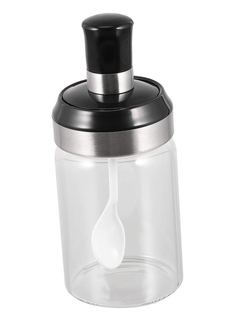 Oasisgalore 1-Piece Glass Oil Bottle with Spoon, Soy Sauce and Condiment Dispenser for Household Use - Image 1