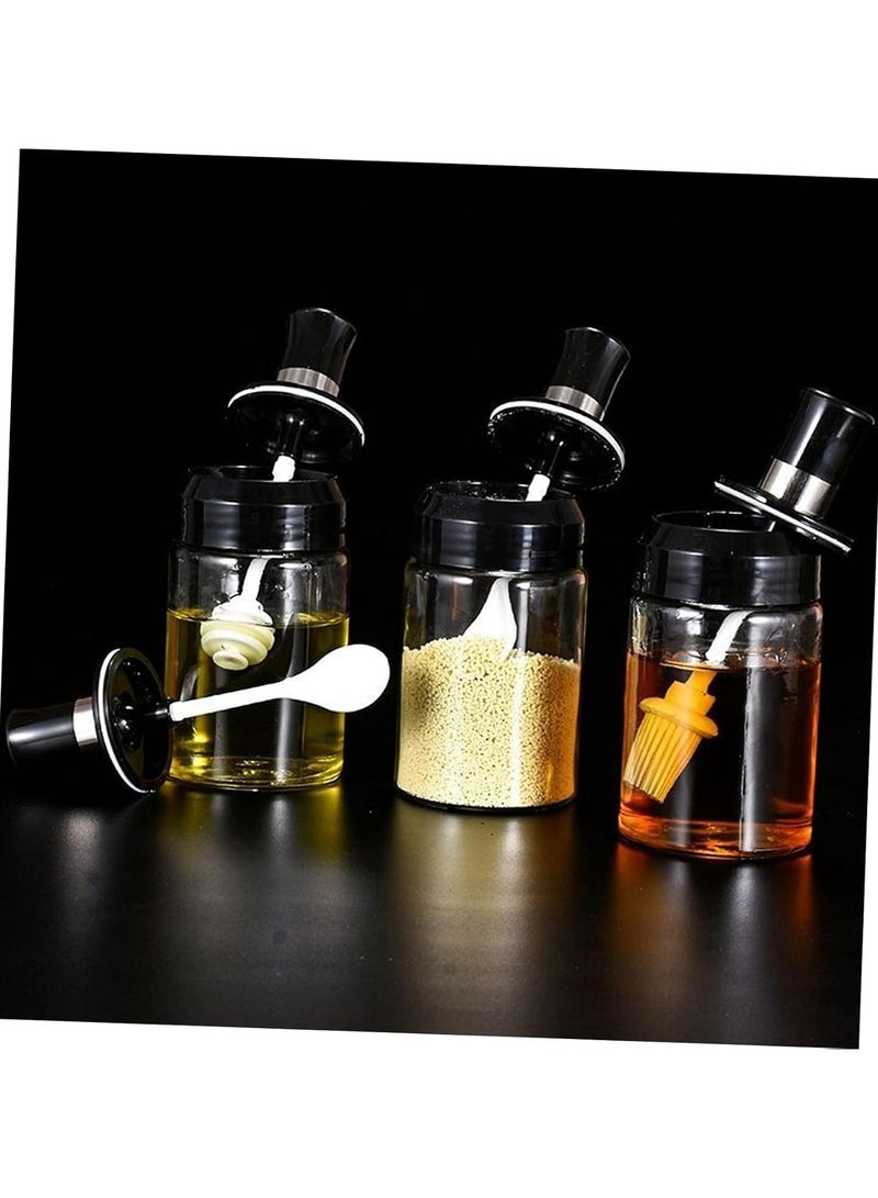 Oasisgalore 1-Piece Glass Oil Bottle with Spoon, Soy Sauce and Condiment Dispenser for Household Use - Image 3