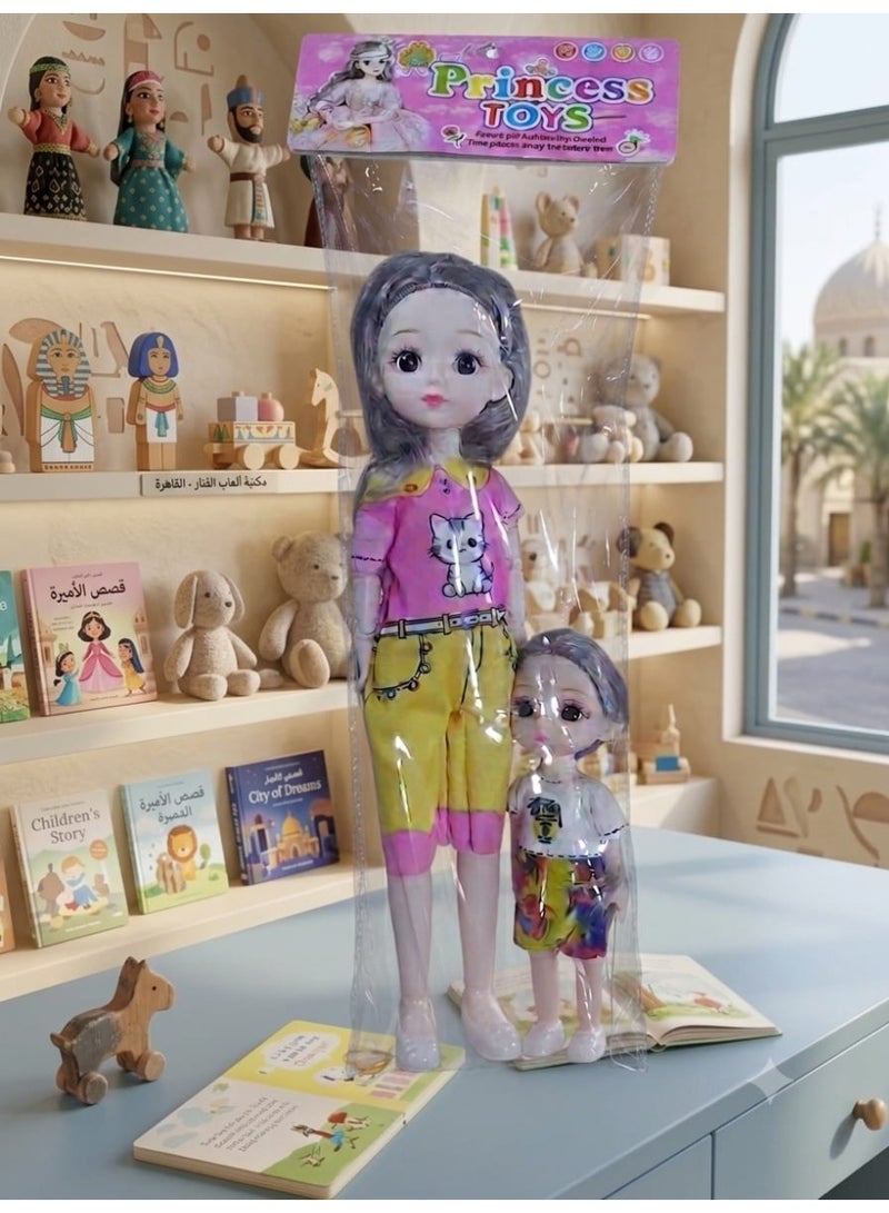 Fashion Doll with Mini Doll - Large Doll with Small Doll - Fashion Doll Set - Girls Doll Set - Princess Doll with Mini Doll - Fashion Princess Doll - Girls Doll with Small Doll - Long Hair Doll - Long Hair Doll for Girls - Elegant Doll for Girls - Fashion Doll Collection - Girls Doll Collection - Girls Doll Set - Princess Doll for Girls - Fashion Doll for Girls - Princess Doll for Girls - Large Doll with Small Doll - Two Doll Set for Girls - Princess Doll Collection - Fashion Princess Dolls - Dolls Toy for Girls - Fashion Doll Toy - Princess Doll Toy - Pretend Play Doll - Role Play Doll - Girls Toy Doll - Image 2