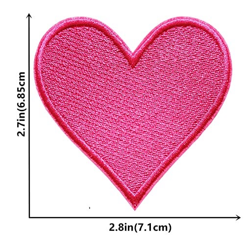 MISDONR 3pcs Pink Heart Embroidered Iron on Patches for Clothing Jackets Backpacks 2.7x2.8 inch - Image 3