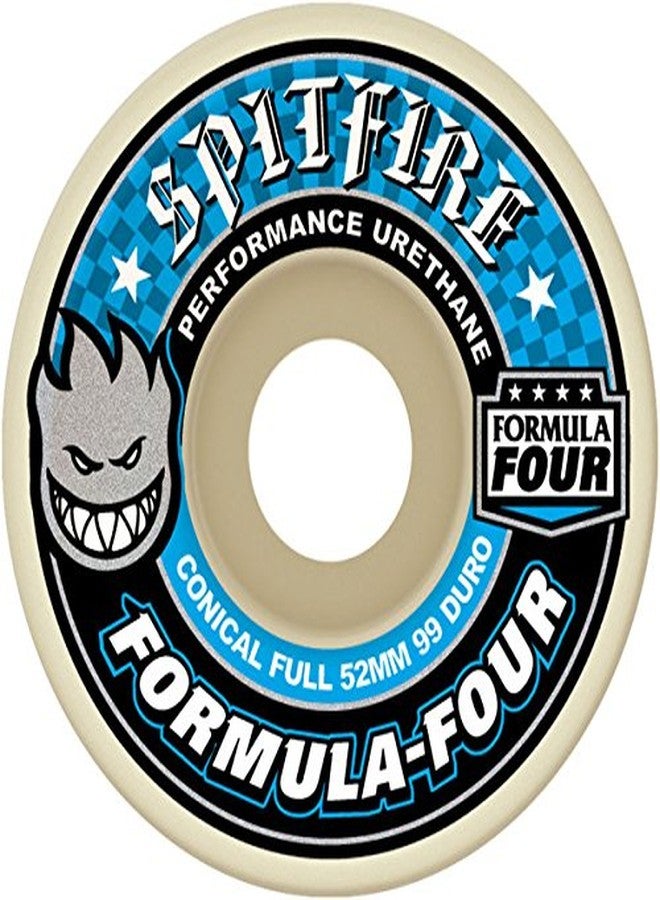 عجلات تزلج كاملة مخروطية الشكل من نوع Spitfire Formula Four - 56 مم 99a - أبيض (مجموعة من 4 عجلات)