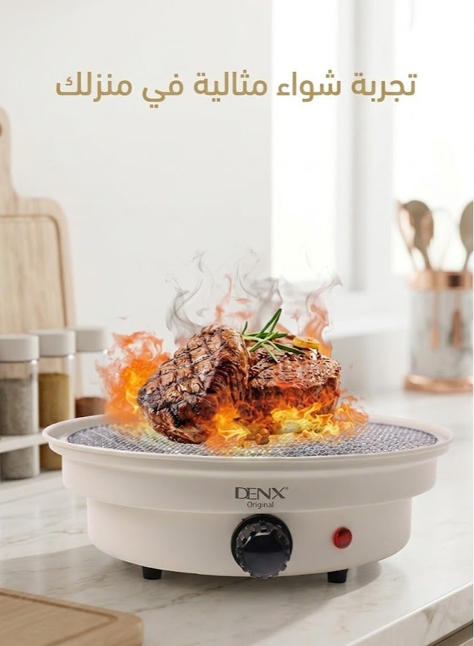 دينكس شواية دينكس الكهربائية (DX2811) – شواية داخلية منزلية بدون دخان، سطح طهي غير لاصق بتقنية التسخين السريع، وتصميم عصري سهل التنظيف لشواء صحي ومثالي. - Image 1