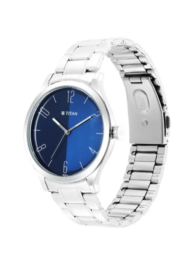 TITAN Titan Quartz Analog Blue Dial Stainless Steel Strap Watch for Men 1865sm01