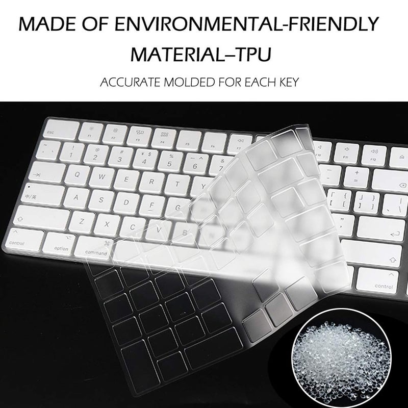 ProElife Keyboard Cover Skin for 2018-2017 Apple Magic Keyboard with Numeric Keypad A1843 US Enter MQ052LL/A Wireless Bluetooth Keyboard Ultra Thin Full Size TPU Protector, 0.13 mm, Transparent Clear - Image 3