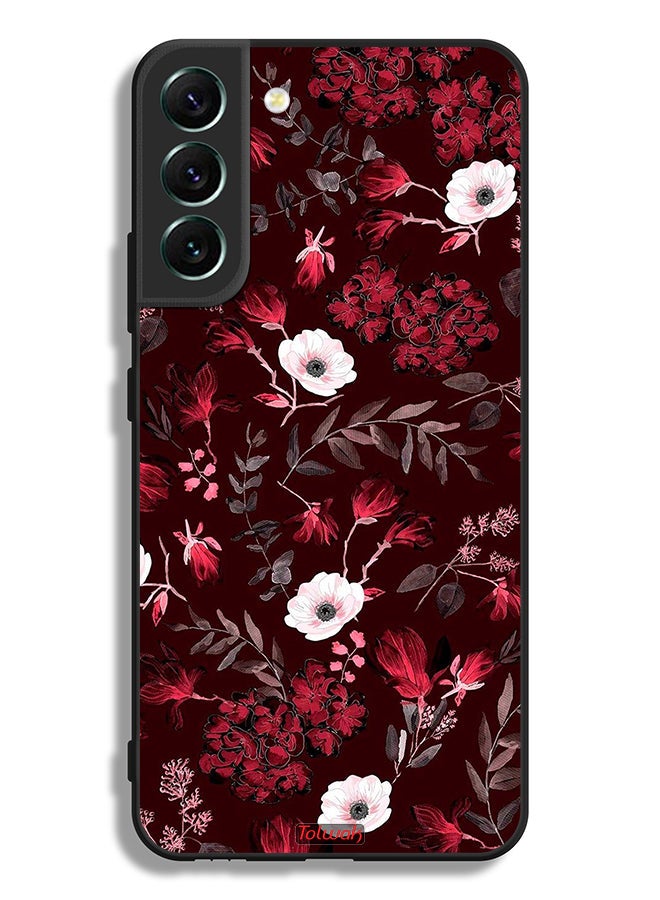 Tolwak Samsung Galaxy S22 Plus 5G Protective Case Cover Small Flowers And Tropical Leaves - Image 3