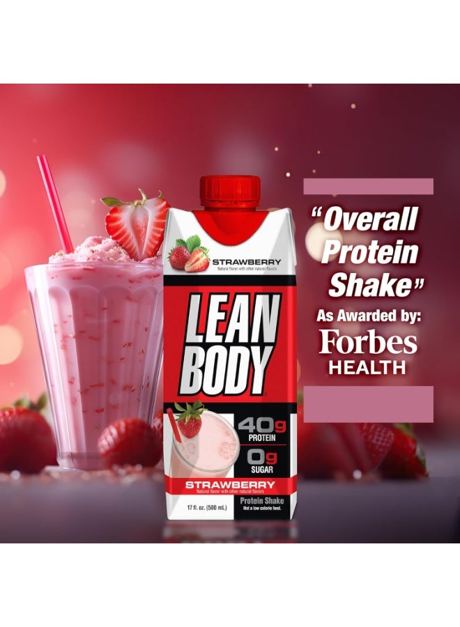 Labrada Lean Body Ready To Drink Protein Shake- Strawberry, 40g Protein, 0 Sugar. 500ml, Box of 12 pcs - Image 4