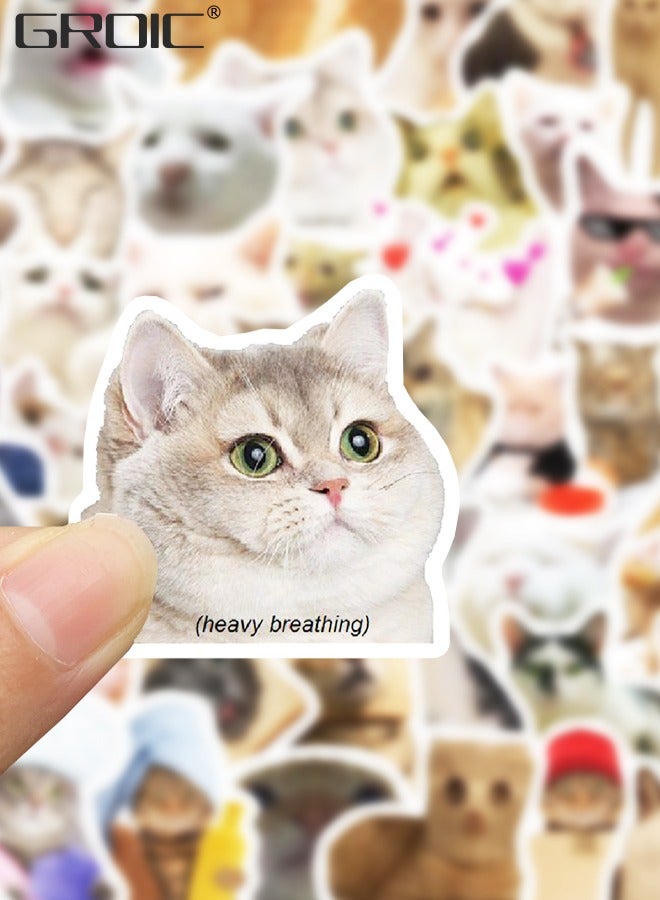 GROIC 50 قطعة ملصقات قطة ملصقات كاواي ملصقات حيوانات لطيفة ملصقات مقاومة للماء ألعاب لاصقة للدراجات وزجاجات المياه والكمبيوتر المحمول وكوب الثلاجة والأمتعة والكمبيوتر المحمول ولوح التزلج - Image 4