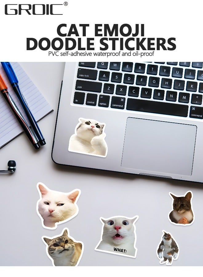 GROIC 50 قطعة ملصقات قطة ملصقات كاواي ملصقات حيوانات لطيفة ملصقات مقاومة للماء ألعاب لاصقة للدراجات وزجاجات المياه والكمبيوتر المحمول وكوب الثلاجة والأمتعة والكمبيوتر المحمول ولوح التزلج - Image 2