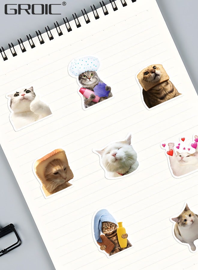 GROIC 50 قطعة ملصقات قطة ملصقات كاواي ملصقات حيوانات لطيفة ملصقات مقاومة للماء ألعاب لاصقة للدراجات وزجاجات المياه والكمبيوتر المحمول وكوب الثلاجة والأمتعة والكمبيوتر المحمول ولوح التزلج - Image 5