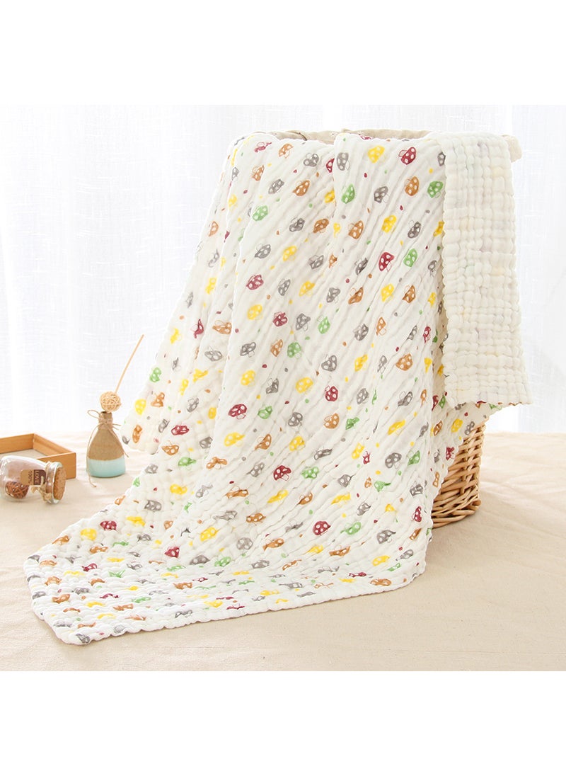 Generic 6 layer gauze baby bath towel factory wholesale soft cotton baby blanket baby blanket air conditioning quilt thickened childrens quilt Mushrooms 