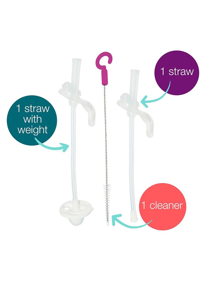 b.box Sippy Cup Replacement Straw Pack: Includes 1 Replacement Straw with Weight, 1 Cleaning Brush, Fits Sippy Cups  - Image 2