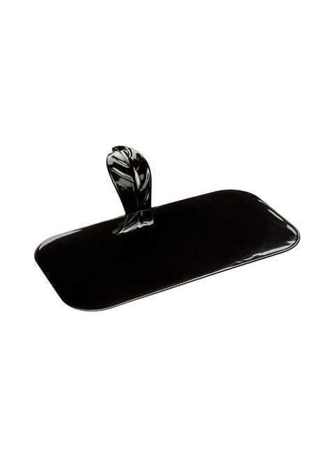 4 x 2.2 x 1 Inch Rectangle Appetizer Plates, 100 Disposable Pastry Plates - Built-In Handle, Premium, Black Plastic Dessert Plates with Handle, Serve Appetizers Or Desserts