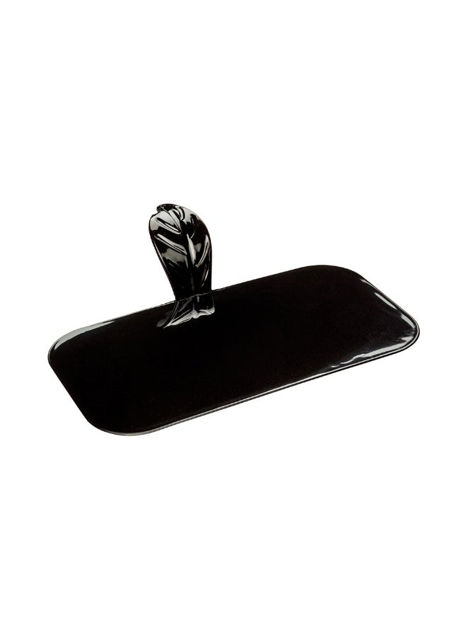 4 x 2.2 x 1 Inch Rectangle Appetizer Plates, 100 Disposable Pastry Plates - Built-In Handle, Premium, Black Plastic Dessert Plates with Handle, Serve Appetizers Or Desserts