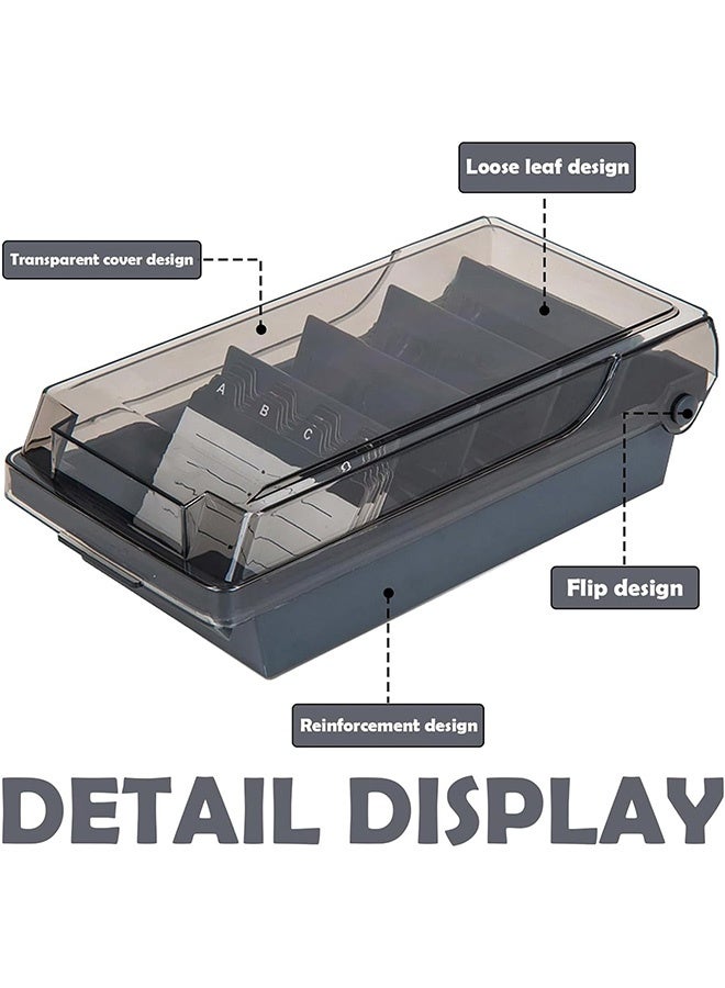 Quantum Business Card Holder, Business Card Storage Box, Index Tabs Desk Workspace Organizers Business Card Holders - Image 3