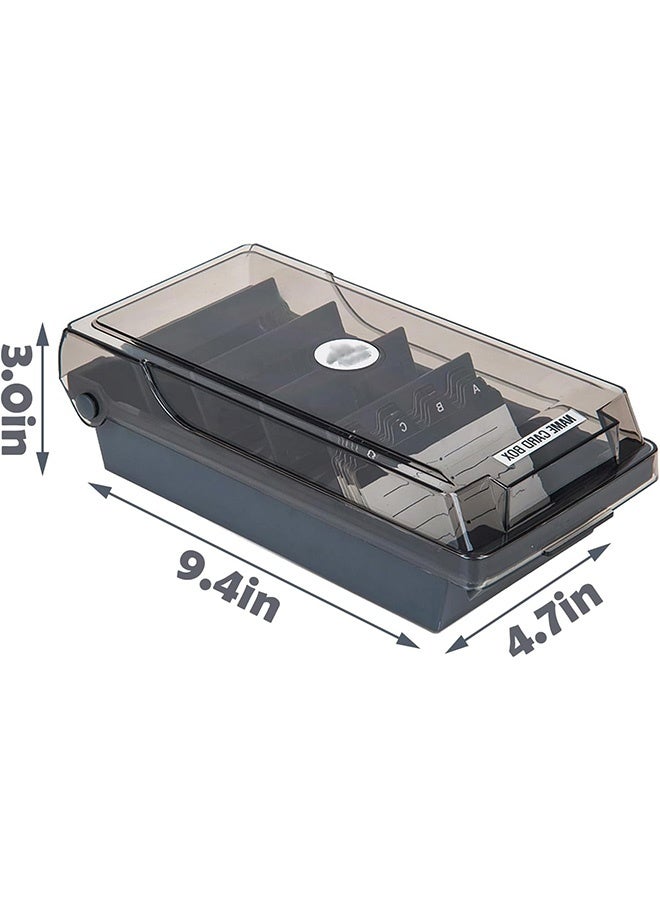 Quantum Business Card Holder, Business Card Storage Box, Index Tabs Desk Workspace Organizers Business Card Holders - Image 2