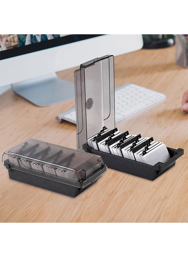 Quantum Business Card Holder, Business Card Storage Box, Index Tabs Desk Workspace Organizers Business Card Holders - Image 4