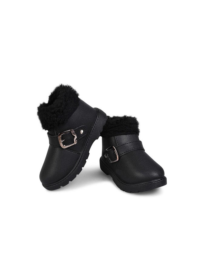 KATS Boys Mid-Top Round Toe Black Sneakers with Zip Closure - Image 4