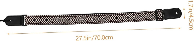 حزام كيسانجل القابل للتعديل للعود الأوكيليلي ذو التصميم العرقي لحزام الكتف للبالغين، نهايات متينة وسهلة التركيب والفصل، ملحق لعازفي الأوكيليلي - Image 2