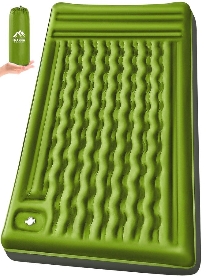 FNARMW Double Sleeping Pad Camping, Self Inflating 6'' Extra-Thick 2 Person Pillow Built-in Foot Pump Waterproof Inflatable Sleeping Mat Backpacking, Tent, Hiking, Portable Camping Pad (Yellow Grey) - Image 1