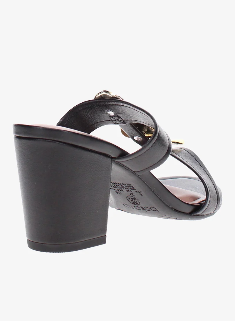 Beira Rio Black Beira Rio Women’s Mid Heel Sandals – Stylish Everyday Wear with Comfortable Support for Women | Best Price UAE