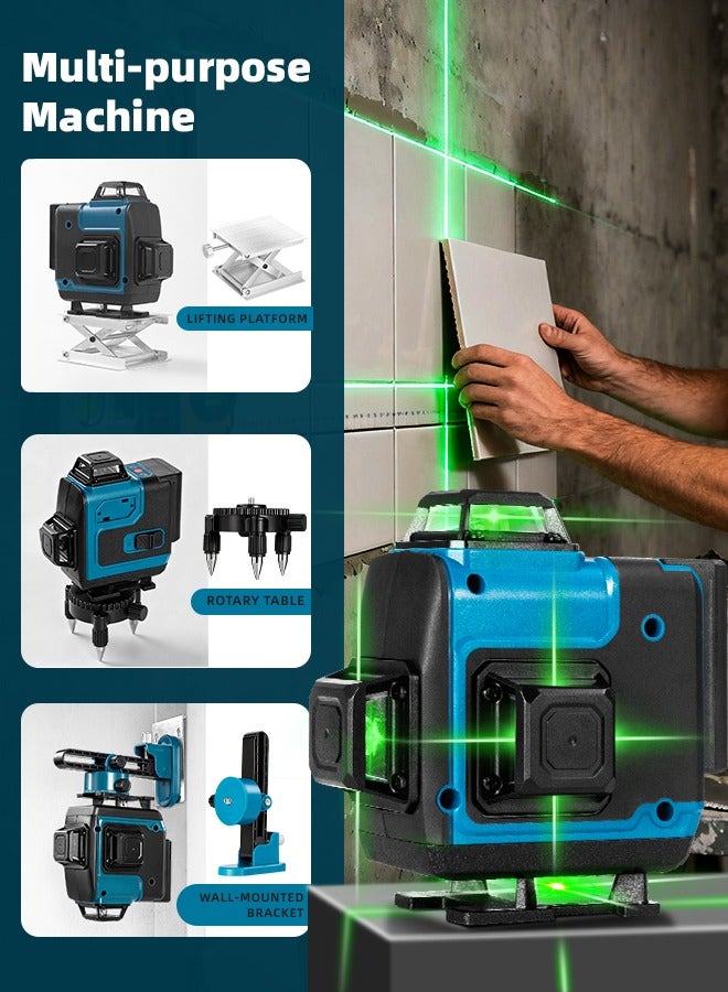 ALongDeng Laser Level 360 Self Leveling 16 Lines Green Beam Laser Level 4x360 4D Cross Line Lazer Level for Construction with Remote Control Multiple Stands Rechargeable Batteries Anti-fall Box - Image 5