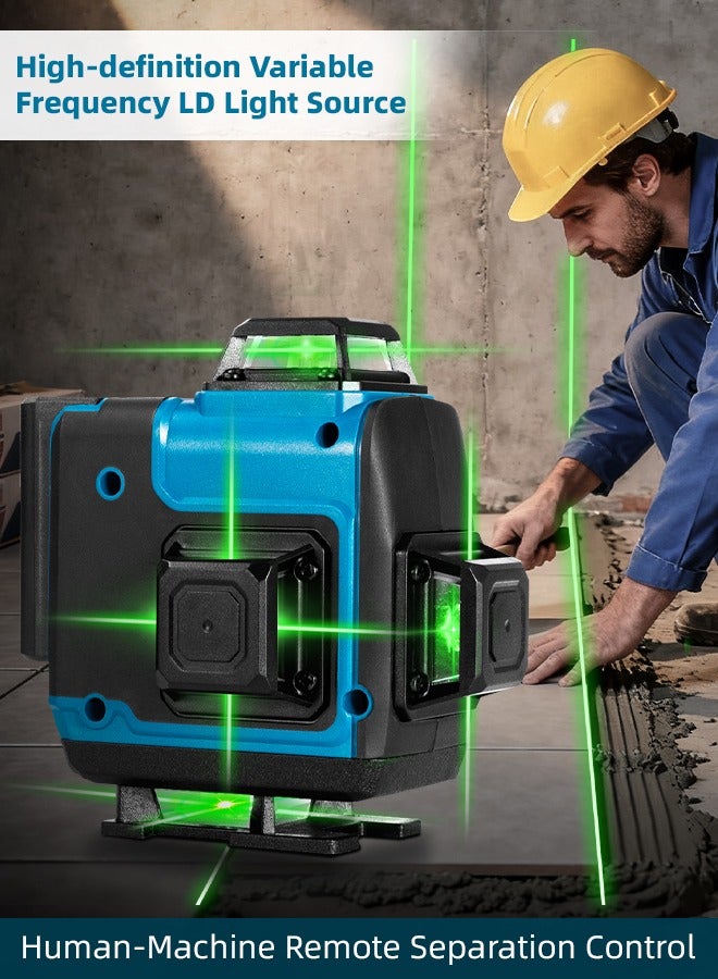 ALongDeng Laser Level 360 Self Leveling 16 Lines Green Beam Laser Level 4x360 4D Cross Line Lazer Level for Construction with Remote Control Multiple Stands Rechargeable Batteries Anti-fall Box - Image 4