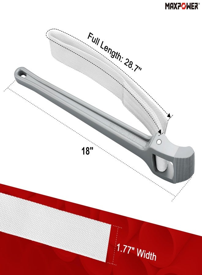 MAXPOWER Strap Wrench, 18-inch Handle Adjustable Strap Wrench, Nylon Strap Pipe Wrench for Replacing Oil Filter, Water Filter, PVC Junctions - Image 2