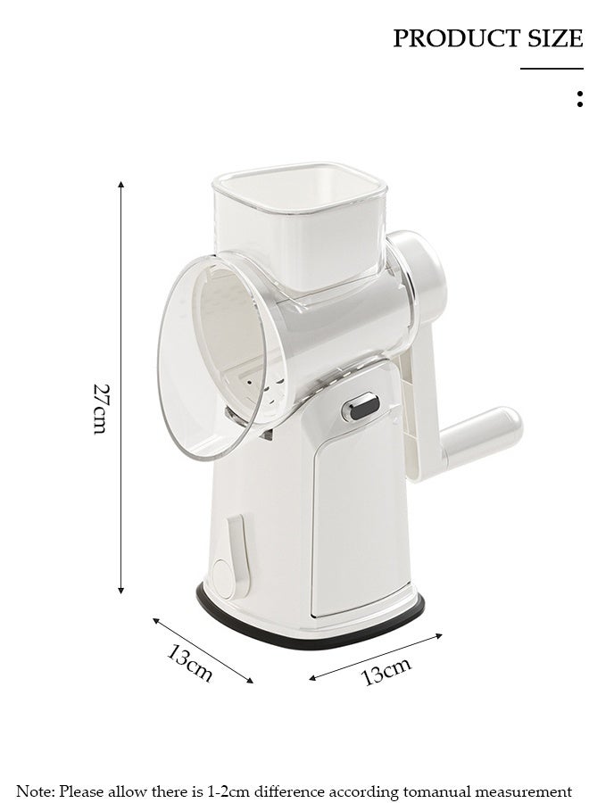 DUNISO Manual Rotating Vegetable Slicer，5 Groups Blades, A Total of 10 Blades,  White Multi-functional Kitchen Grater, Handheld potato, Carrot and Cheese Slicer，with Bonus Storage Box for Blades - Image 2