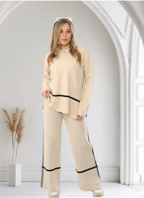 Women's winter pullover + trousers set of two pieces - elegant and modern design that gives you warmth and comfort during cold days inside and outside the house Dressing 50 to 80 kg