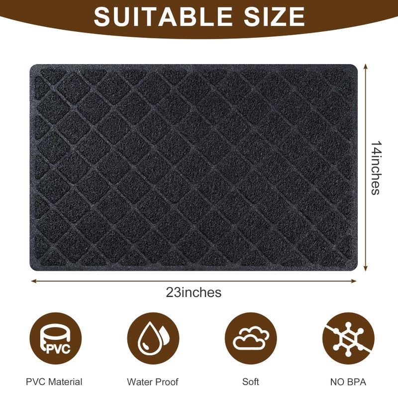BOOMIBOO Cat Litter Mat Litter Box Mat,Litter Trapping Mat Premium Durable PVC Pad, 23 x 14 Inches, Easy to Clean,Non-Slip,Urine Waterproof,Black - Image 2
