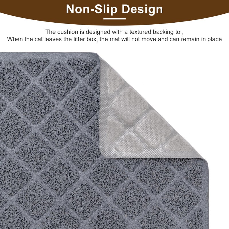 BOOMIBOO Cat Litter Mat Litter Box Mat,Litter Trapping Mat Premium Durable PVC Pad, 23 x 14 Inches, Easy to Clean,Non-Slip,Urine Waterproof,Black - Image 3