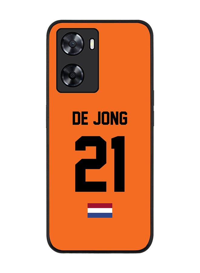 Stylizedd Rugged Black edge case for OnePlus Nord N20 SE Slim fit Soft Case Flexible Rubber Edges Anti Drop TPU Gel Thin Cover - Football Team - Netherlands Player Name - De Jong - Image 1