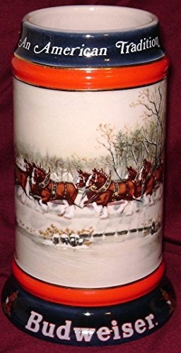 Budweiser 1990 Budweiser Holiday Beer Stein - An American Tradition - Image 1