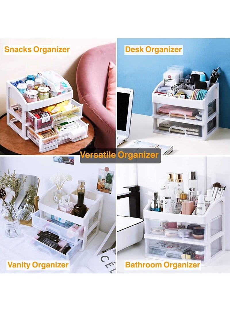 JOMILA Makeup Organizer with 3 Drawers, Bathroom Vanity Countertop Storage for Cosmetics, Brushes, Lotion, Nail Lipstick and Jewelry - Image 4