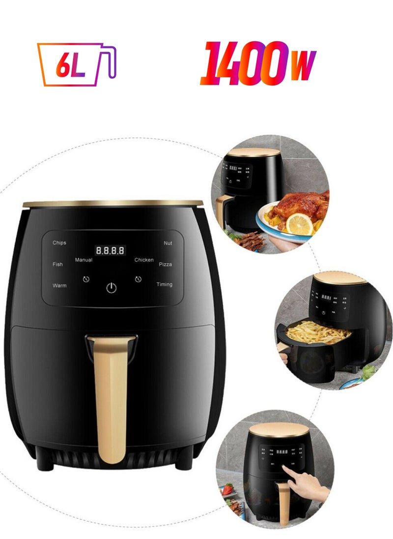 SILVER CREST Air Fryer Intellect Screen Contact Control Air Fryer Multi functional Oil-Free Healthy Air Fryer Intelligent Timing Temperature Resistant Air Fryer Electric  - Image 1