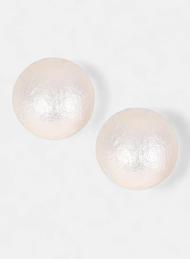 SOHI Women The Celestrial-Orb Stud Earrings | Ivory White & California Gold Colour | One-Size | Artificial Bead Alloy Material | Push Back Closure | Earrings For Casual & Evening Wear