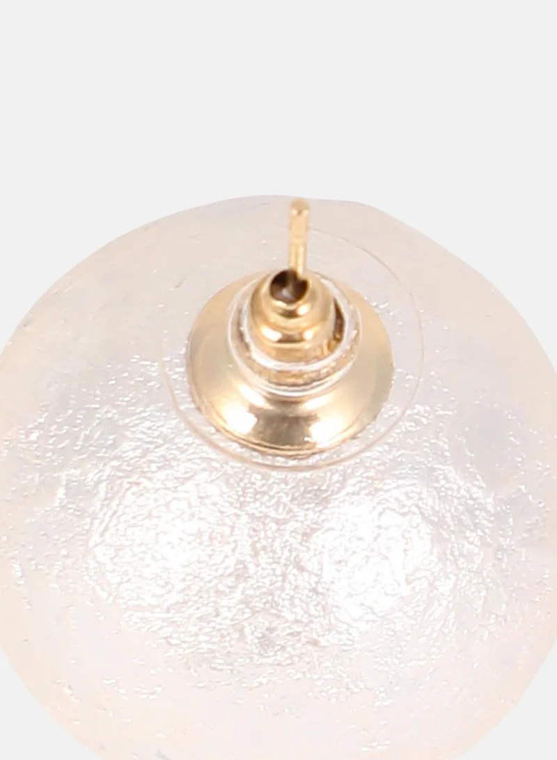 SOHI Women The Celestrial-Orb Stud Earrings | Ivory White & California Gold Colour | One-Size | Artificial Bead Alloy Material | Push Back Closure | Earrings For Casual & Evening Wear