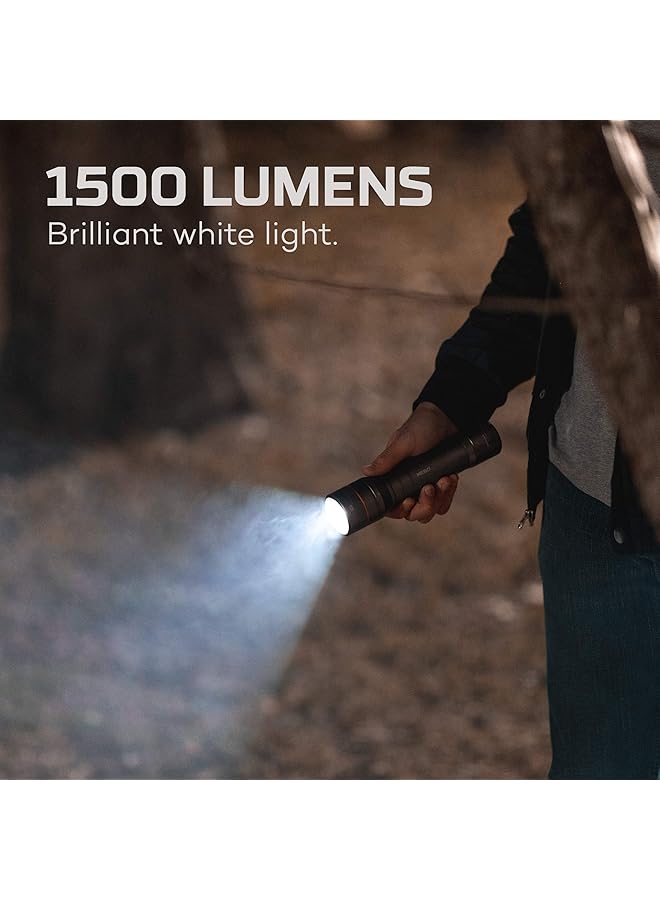 NEBO Newton Powerful LED Handheld Flashlight AA Battery Powered Compact Waterproof Flashlight Storm Gray Available in 500 1000 1500 Lumens - Image 2