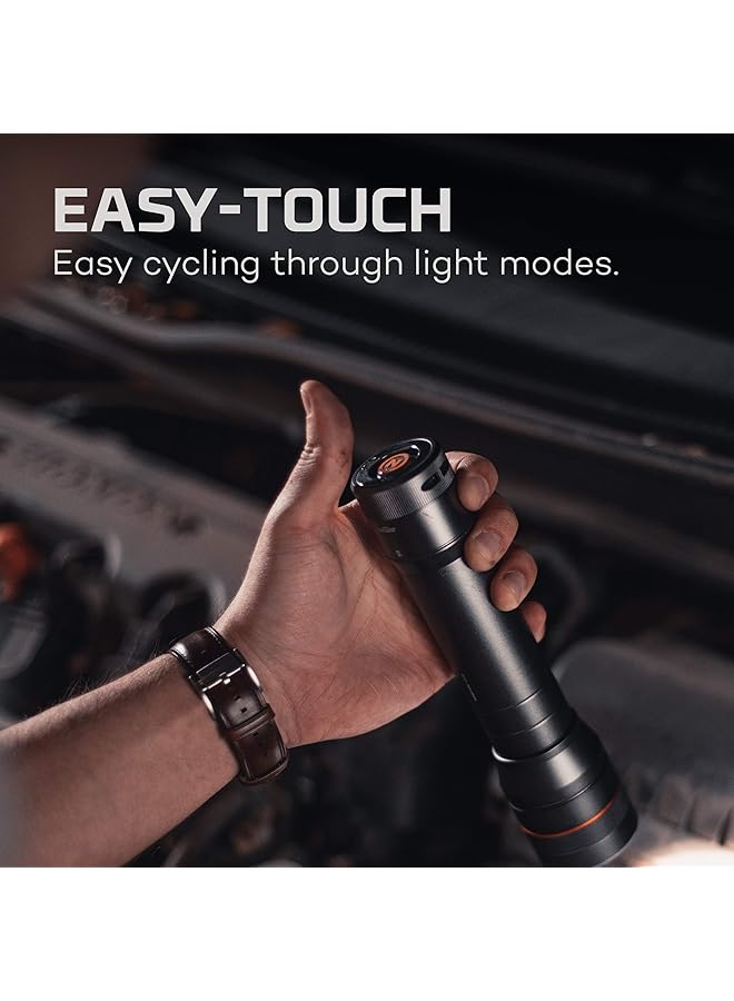 NEBO Newton Powerful LED Handheld Flashlight AA Battery Powered Compact Waterproof Flashlight Storm Gray Available in 500 1000 1500 Lumens - Image 3