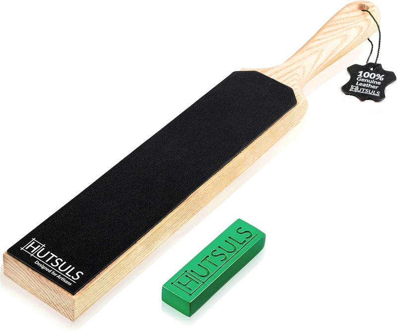 Hutsuls Double Sided Leather Strop Paddle Kit - Get Razor-Sharp Edges, Ergonomic Handle, Quality Honing Leather, and Step-by-Step Guide - Image 1