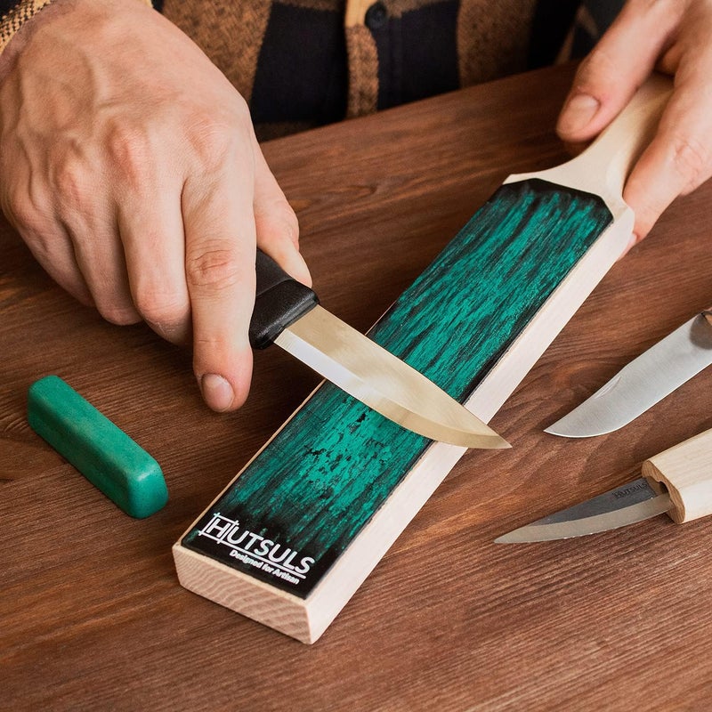 Hutsuls Double Sided Leather Strop Paddle Kit - Get Razor-Sharp Edges, Ergonomic Handle, Quality Honing Leather, and Step-by-Step Guide - Image 4