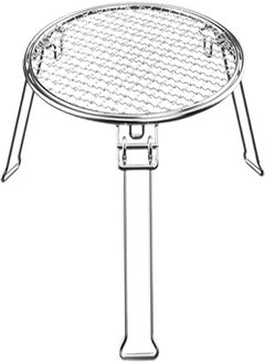 Folding Camping Grill, Stainless Steel Camping Cookware, Fire Pit Grill Cooking Grate, Outdoor Campfire BBQ Grill For Backpacking Hiking Travel Picnic, Round