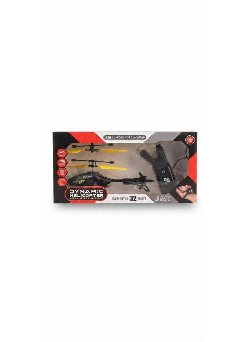 1st Choice 2-in-1 "Dynamic" Remote Control Helicopter - Two Control Modes (Manual and Radio) with LED Lighting, 32-Foot Flight Range, USB Rechargeable (Comes in Random Colors) - Image 4