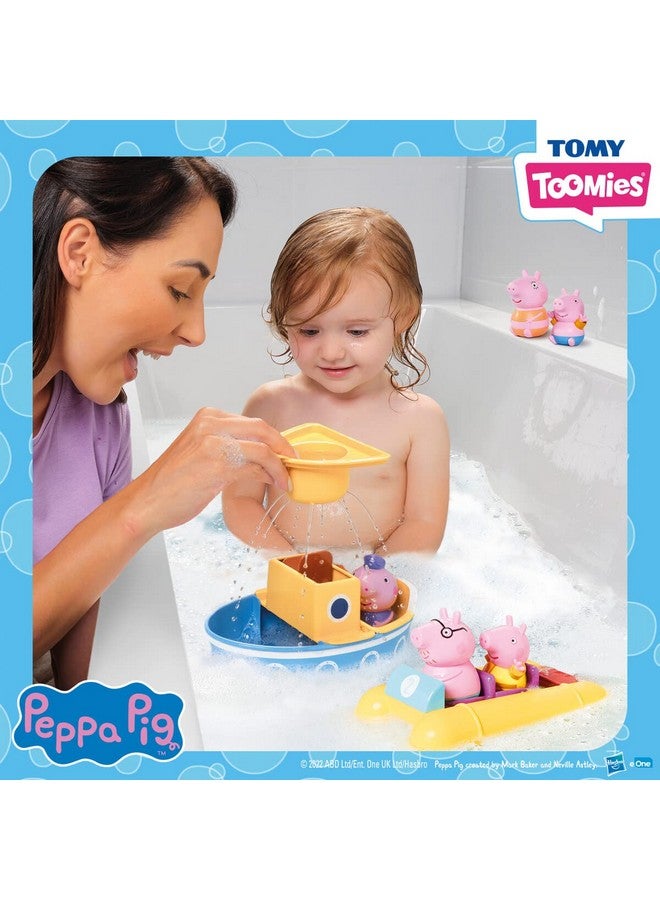 TOMY Toomies Peppa Pig Bath Toys - Peppa’s Boat Adventure Bath Toy Set - Includes 2 Boat Toys and 5 Peppa Pig Figures - Peppa Pig Toy Boats - Toddler Bath Toys for 18 Months and Up - Image 3