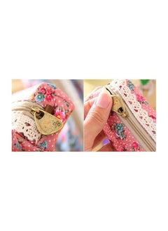Loquat Floral Printed Pencil Case Pink/Green/Blue  - Image 4