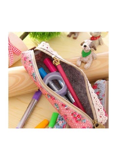 Loquat Floral Printed Pencil Case Pink/Green/Blue  - Image 2