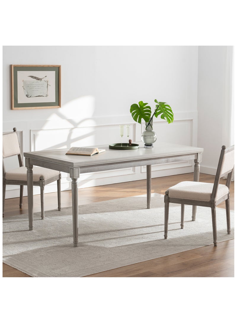 DOOHWAN Luxury Solid Wood Dining Table for 6 People, Natural Wood Veneers with Non-Toxic Water Based Paint Finish, Vintage Large Kitchen & Dining Room Table - Image 5