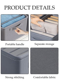 DUNISO 3pcs Wardrobe Clothes Organizer Foldable Closet Storage Organizer for Clothes Jeans Washable Closet Storage Boxes with Carrying Handles Cube Storage Bin for Home Bedroom Office  - Image 3