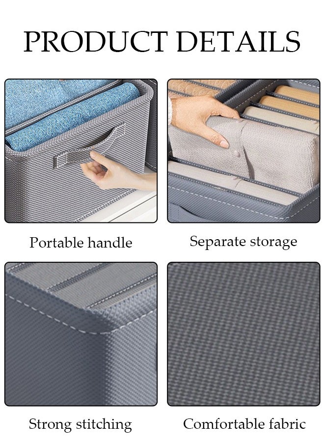 DUNISO 3pcs Wardrobe Clothes Organizer Foldable Closet Storage Organizer for Clothes Jeans Washable Closet Storage Boxes with Carrying Handles Cube Storage Bin for Home Bedroom Office  - Image 3